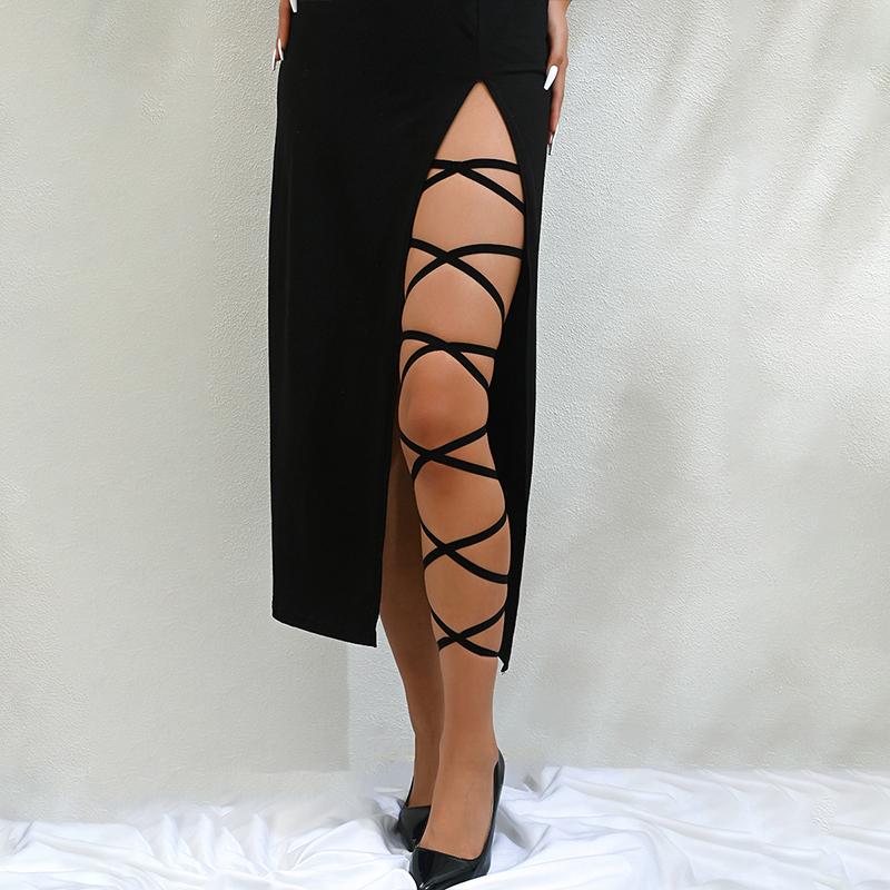 Punk Arm Wrap Elastic Crossed Straps Sexy-Leg Wraps Festival Garter Belt For Dancing Body Harness