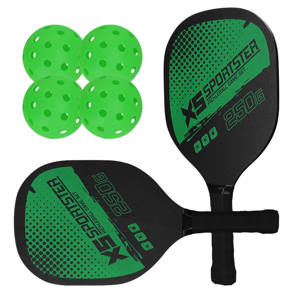 Pickleball Rackets Set Pickleball Paddle Set of 2 Rackets and 4 Pickleballs Balls Pickleball Racquet with Balls Sports Accessory