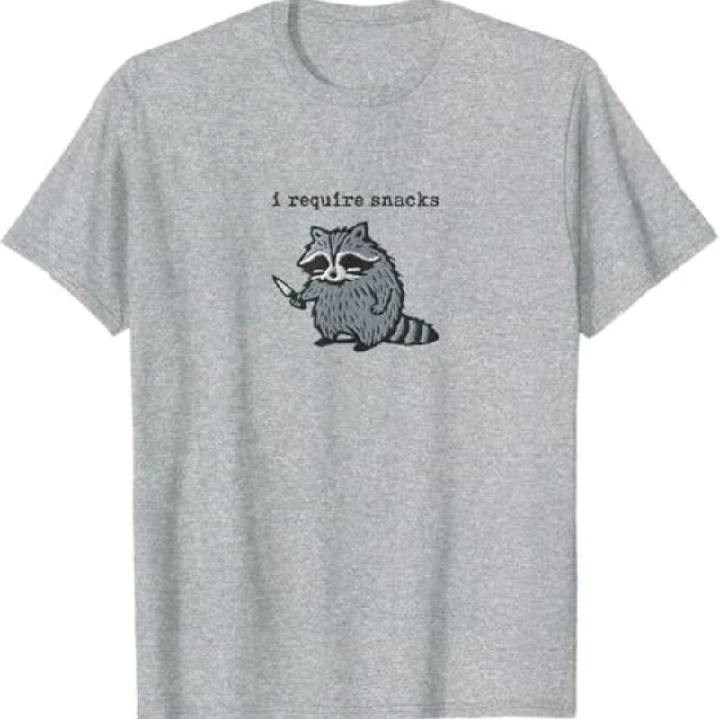 Richiedo Maglietta Procione Snack Umorismo Divertente Animale Carino Stampa Design Y2k T-shirt Outfit Grafico Manica Corta Camicette Novità Regalo