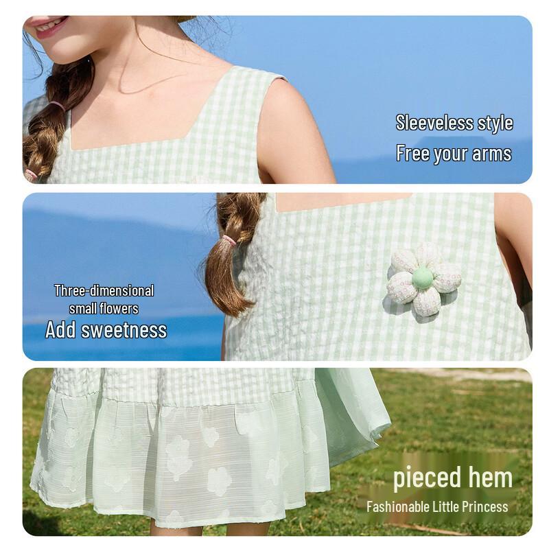 ASK JUNIOR Girls' Summer Sleeveless Princess Dress