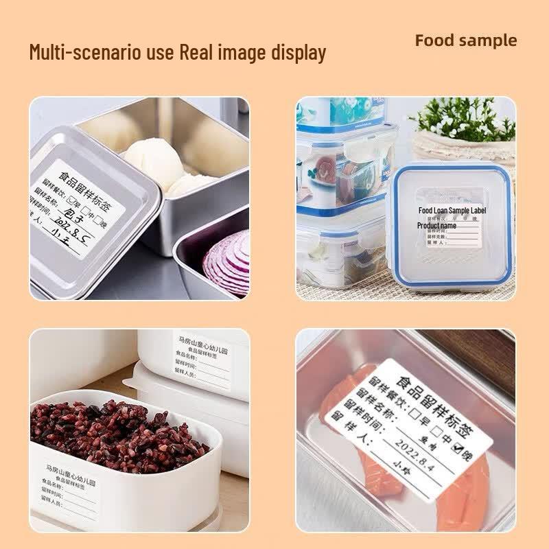 Food Sample Retention Label Stickers with Weight Field