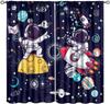 Solar System Window Curtains, Outer Space Space Astronaut Galaxy Window Treatments for Kids Boys Girls Bedroom Living Room