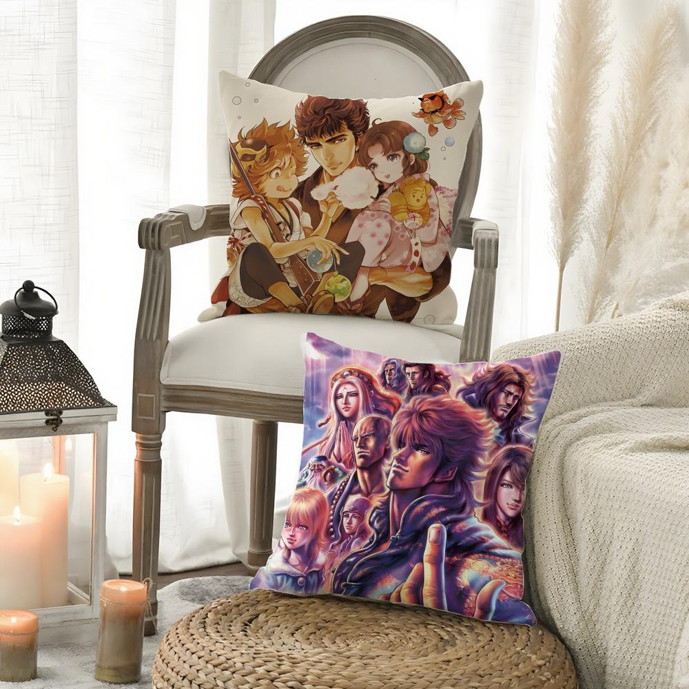 Anime Hokuto no Ken-Japanese Comics Pillow Case Pattern Printed Pillowcase for Living Room Sofa Cushion Cover & Bedroom Decor