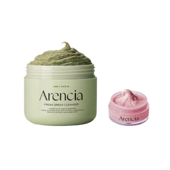 

arencia Очищающее средство Fresh Green Rice Mochi – 120г+Очищающее средство с шиповником 15г | Средство для глубокого очищения пор и мягкий эксфолиант, не требует двойного очищения, текстура мыла