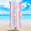 Soft Striped Microfiber Beach Towel Quick Drying Sand Resistant with Watercolor Stripe Design for Yoga Camping Outdoor