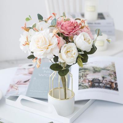 Artificial Flowers Silk Hydrangea Rose Peony Living Room Home Vase Table Garden Wedding Bridal Bouquet Diy Holiday Party Decor