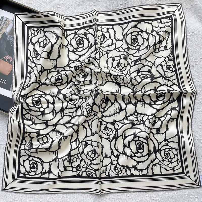 100% mulberry silk scarf - women's spring/summer silk scarf - versatile twill 70cm square scarf