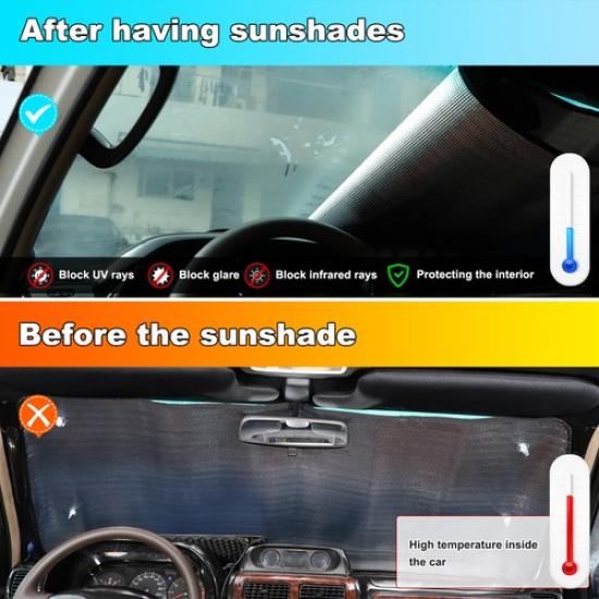 Suction Car Sun Shade Windshield Window Cover For Toyota Prado LC90 1996-2002