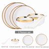 Gilt Rim White Porcelain Dinner Tray Food Dishes Rice Salad Noodles Bowl Ceramic Plates Bowls Kitchen Plates Ceramic Tableware