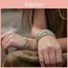 Boho-Stil Mehrschichtiges Perlen-Charm-Armband mit elastischem Band für Damen Reise Geschenk