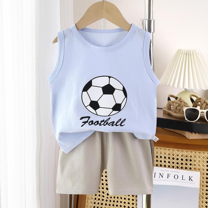 2pcs/set Children Sets Kids Cartoon Vest Suit Summer Sleeveless Tank Tops + Shorts Set Toddler Baby Boys Girls Outfits Clothes