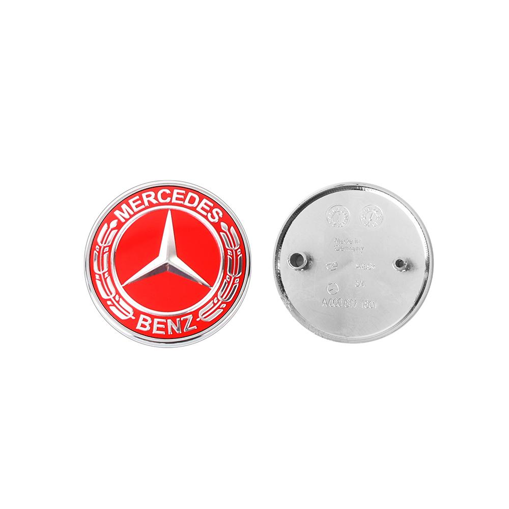 New 80% Car Metal Flat Hood Emblem Sticker Front Badge Accessories For Mercedes Benz W203 W206 W212 W167 W166 W247 C E GLA GLC