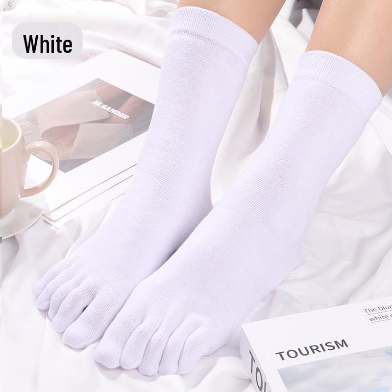 

Женские зимние хлопковые носки с пятью пальцами на флисовой подкладке - Устойчивые к запаху, Толстые, Средней длины One Size