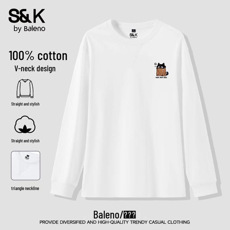 

Baleno Men s S&K Series Crew Neck Long Sleeve Cotton T-Shirt 3XL
