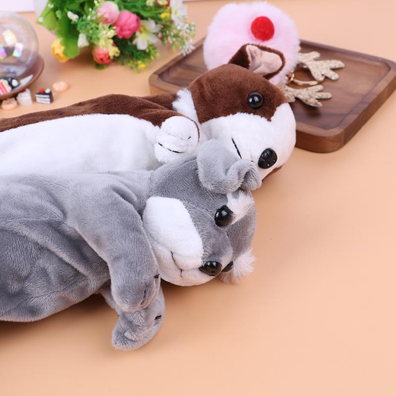 Cartoon Plush Pencil Case Plush Dog Pencil Bags For Kids Stationery Pencil Box