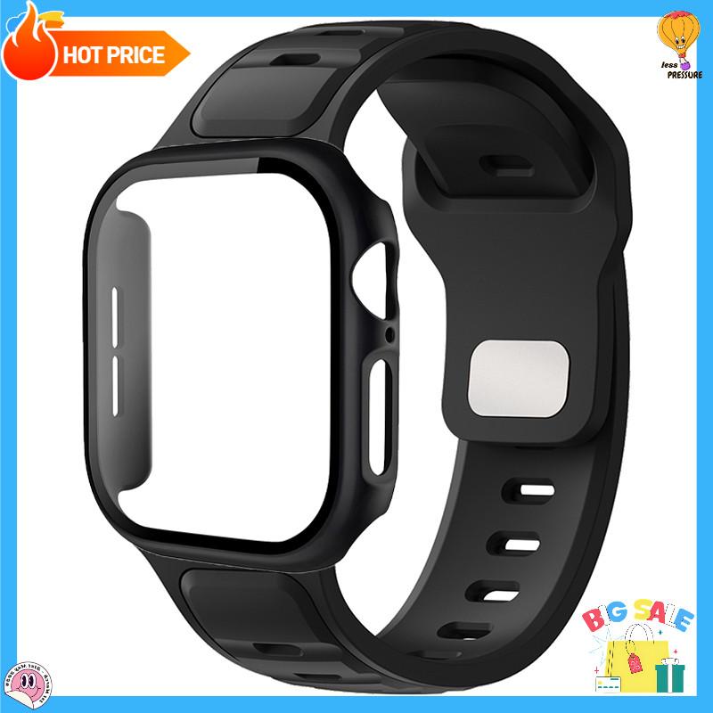 Screen PC Cover +Silicone Sport Strap For Apple Watch Series 11 10 9 8 7 6 5 4 SE 3 Soft For Iwatch 46mm 42mm 45 44 41 40 38mm