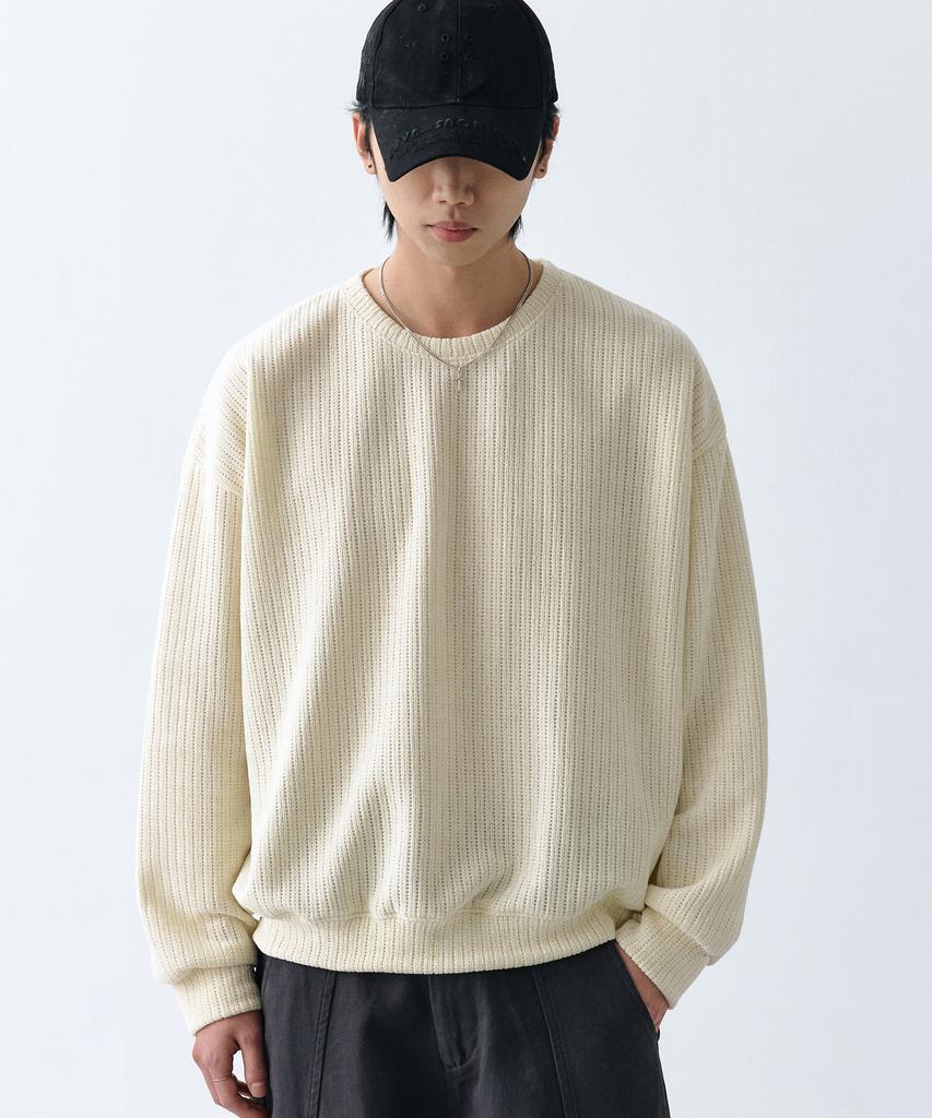 LXT Soft Velour Corduroy Sweatshirt [Ivory]