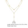 Fashion Women'S Necklace, Stainless Steel Bow Round Snake Chain Double Layer Stacked Necklace Nc-2524