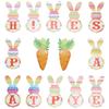 Paper Card Banner Rabbit Carrot Shape Strip Easter Festival Letter Decoration with Rope