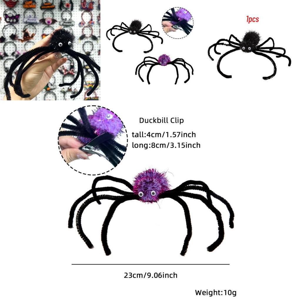 Spider Hair Clips For Halloween Black Purple Large Spider Claw Clips For Thick Thin Hair Decorations