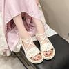 Fashion Women's Summer 2025 Faion Sandals Outdoor Wear Thi Bot Platform Roman Beach Oes Low Cut Slip-On Anti-Slip PU Leather