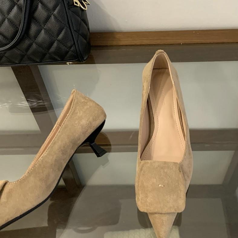 

2025 European and American new fashion shallow mouth women s single shoes pointed temperament high heels 39
