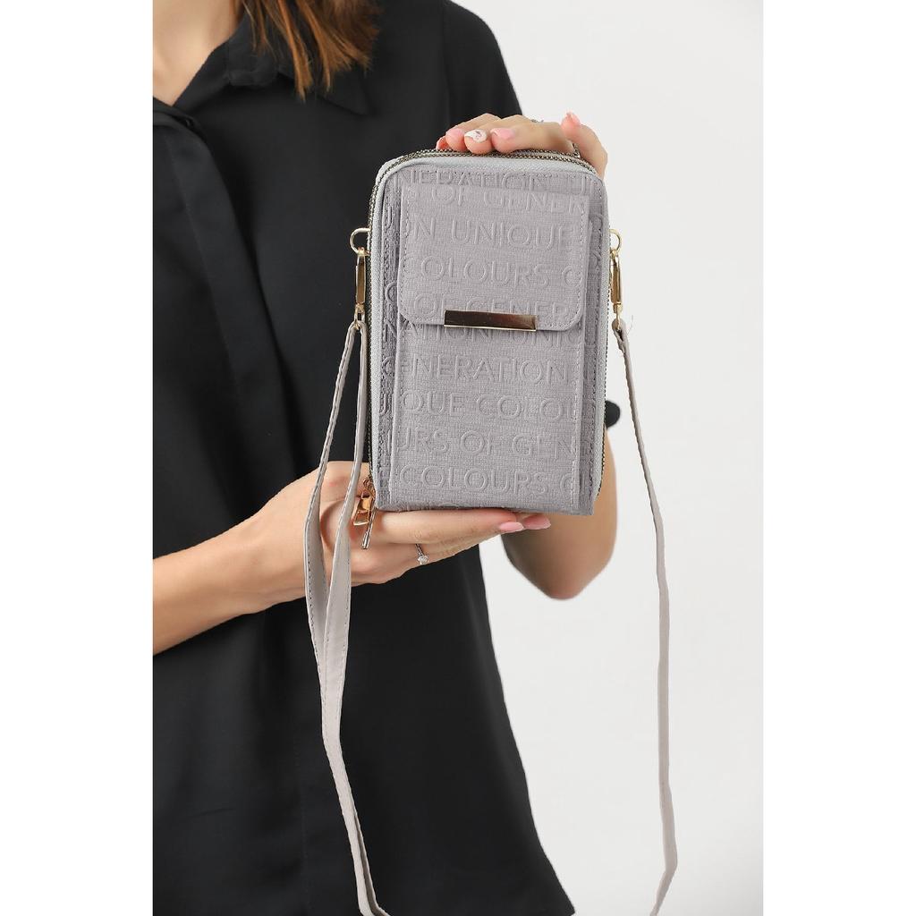 Unique Market Schwarze Damen-Handy-Umhängetasche mit 3 Fächern