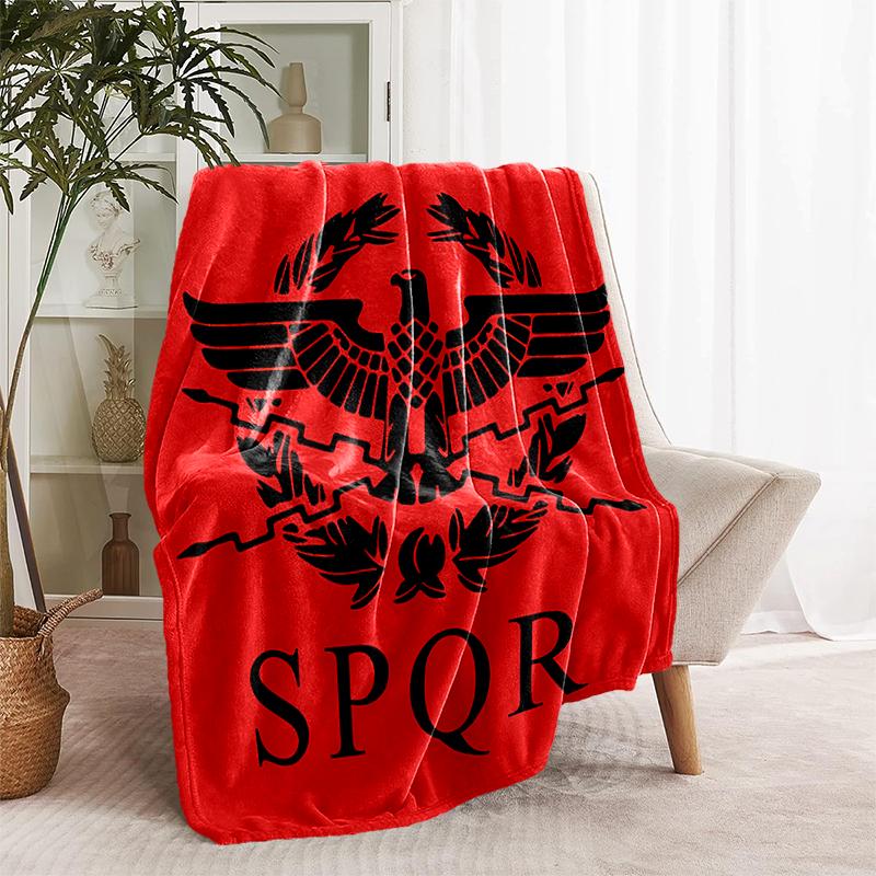 1pc Blanket SPQR Roman Eagle1 Print Design, Lightweight Blanket for Sofa, Bed- Soft &Warm, Gift for All Seasons like Christmas, Halloween