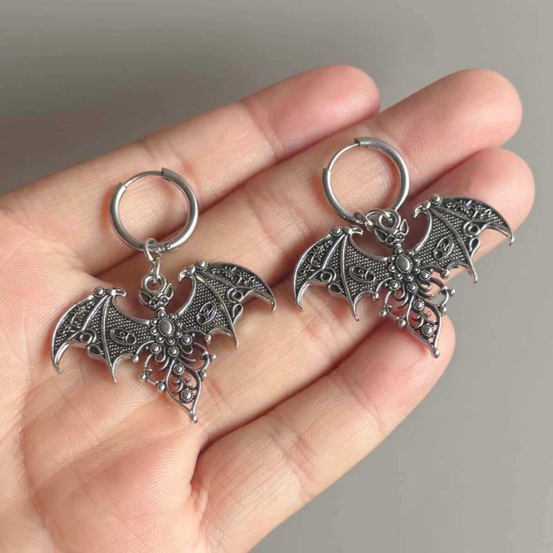Gothic Punk Hollow Bat Earrings