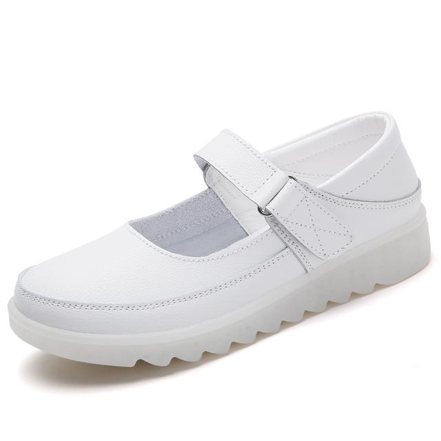 

Женские туфли на плоской подошве из натуральной кожи, белые лоферы, дизайнерская женская повседневная обувь, женские прогулочные туфли без шнуровки, мокасины 34 белый