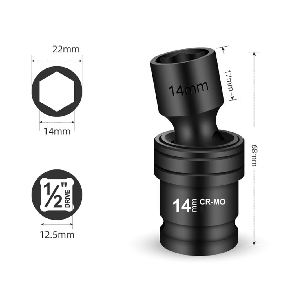 1/2in Joint Hex Socket Electric Wrench For Impact Driver Adapter 12-22mm Metric Drill Chuck Drive Adapter Drill Wrench
