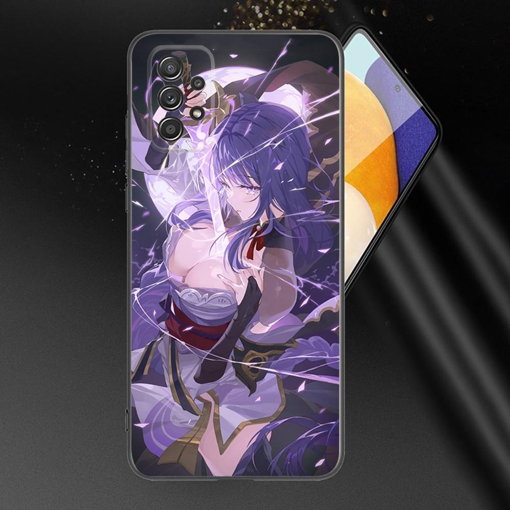 G-Genshin Impact Raiden Shogun Phone Case For Samsung Galaxy A13,A21s,A22,A31,A32,A52,A53,A71,A80,A91 Soft Black Phone Cover