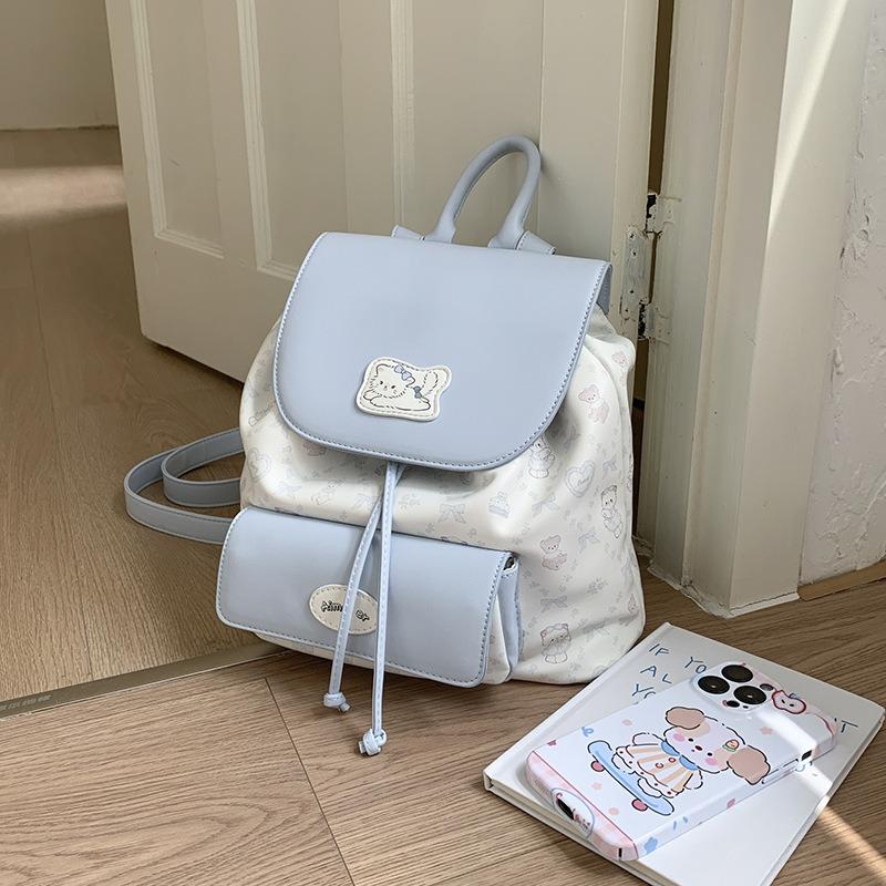 Summer new simple contrasting color large capacity high value student backpack small fresh backpack