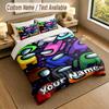 Custom Name Text Bedding 3Pcs Set,Among Us 1 Duvet Cover 2 Pillowcases Soft Bed Linen For Gift