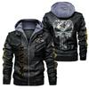 Team Fleece Thickened Winter Thickened Pu Leather Jacket Punisher Ravens Top European Size Leather Jacket