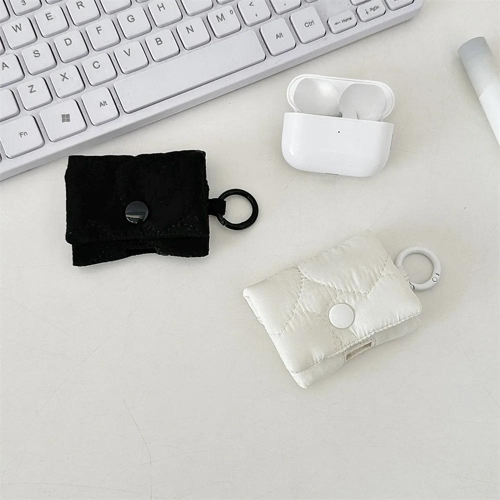 New with Buckle Earphone Bag Soft Cloth Data Cable Coin Purse Lightweight Earphone Case
