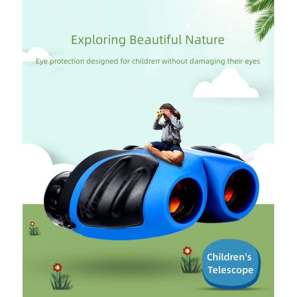 8x Kids Professional Mini Pocket Telescope Optics Compact Binoculars For Travel Bird Watching 21mm Objective Lens