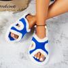 Fashion 2025 NEW Fall Winter Women's High Heel Thick Bottom Slippers Home Cotton Slippers Style Short Plush Lined Rubber Soled