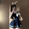 Qqnyos Uniform Female Strap Onesie Skirt Pure Desire Underwear Campus Bunny Uniform Sexy Nightdress