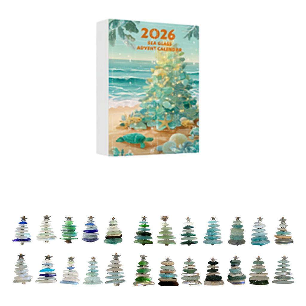 Christmas Sea Glass Advent Calendar Days with 2D Flat Design