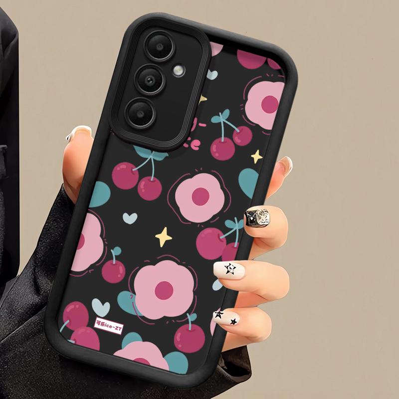 Handyhülle für Samsung Galaxy A55 A52 A33 Hüllen A24 A15 A12 A23 A22 5G A54 A52s A53 A14 funda Abdeckung Cartoon Einfache Kirschfrucht