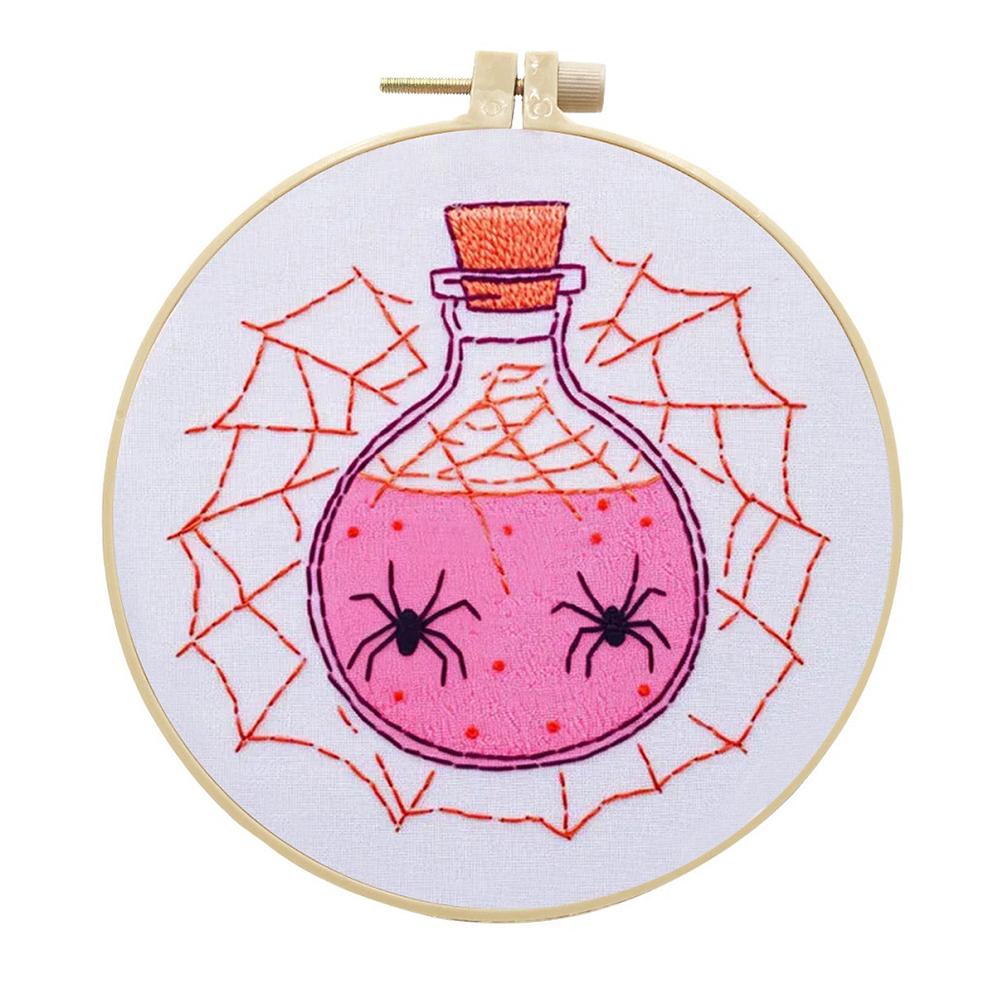 Halloween Embroidery Kit with Instructions Ghost & Gothic Stamped Cross Stitch Kits Needlepoint Kit for Adults & Beginners