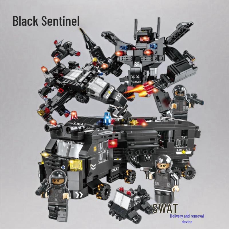 Compatible Military SWAT Armored Car Building Blocks - Educational Assembly Toy for Boys