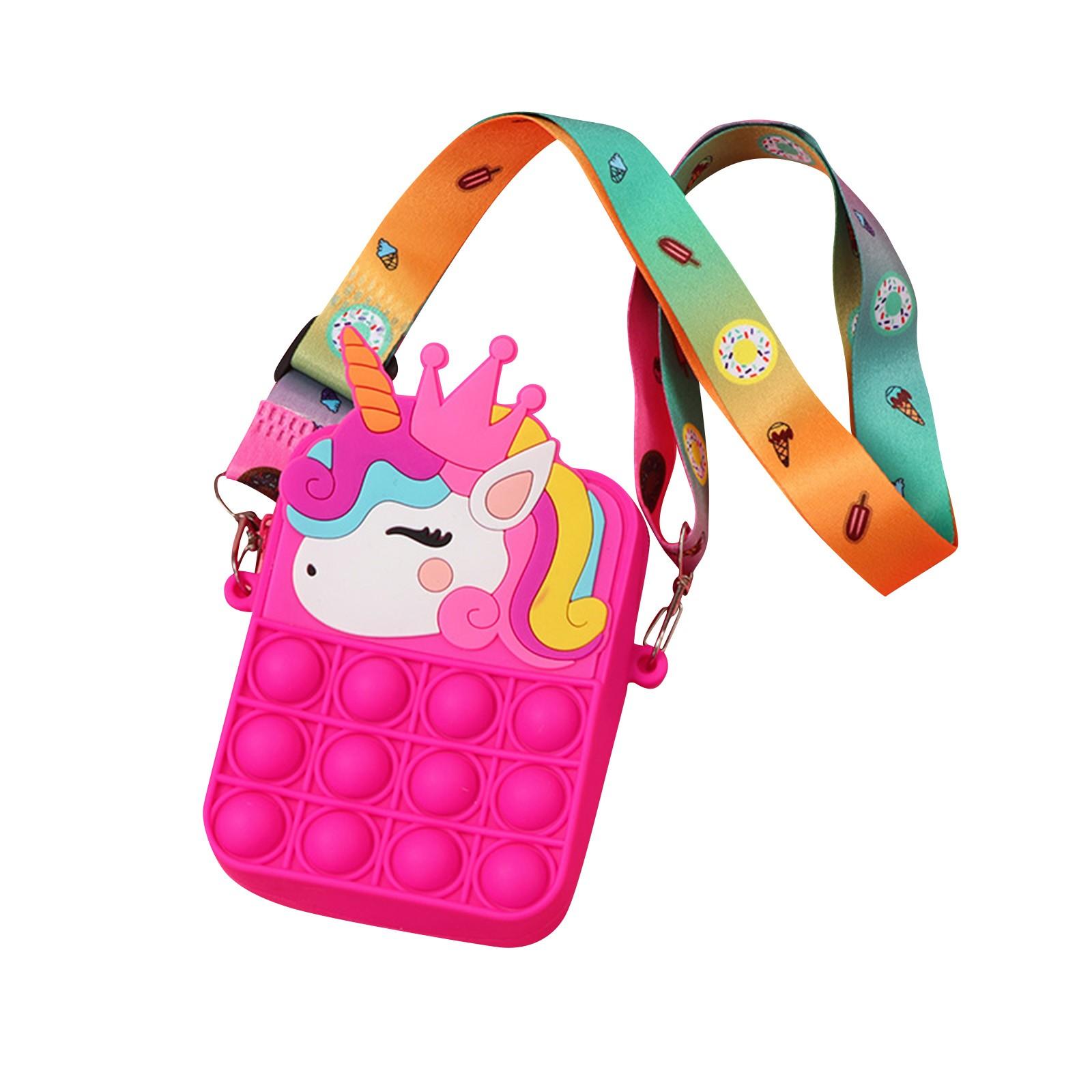 

Сумка через плечо для девочек, силиконовая игрушка для декомпрессии One Size розовый