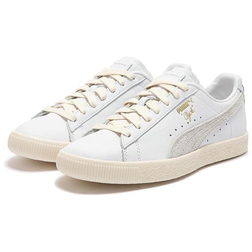 Puma Clyde Base Unisex Sneakers White Frosted-Ivory Team-Gold 390091-01