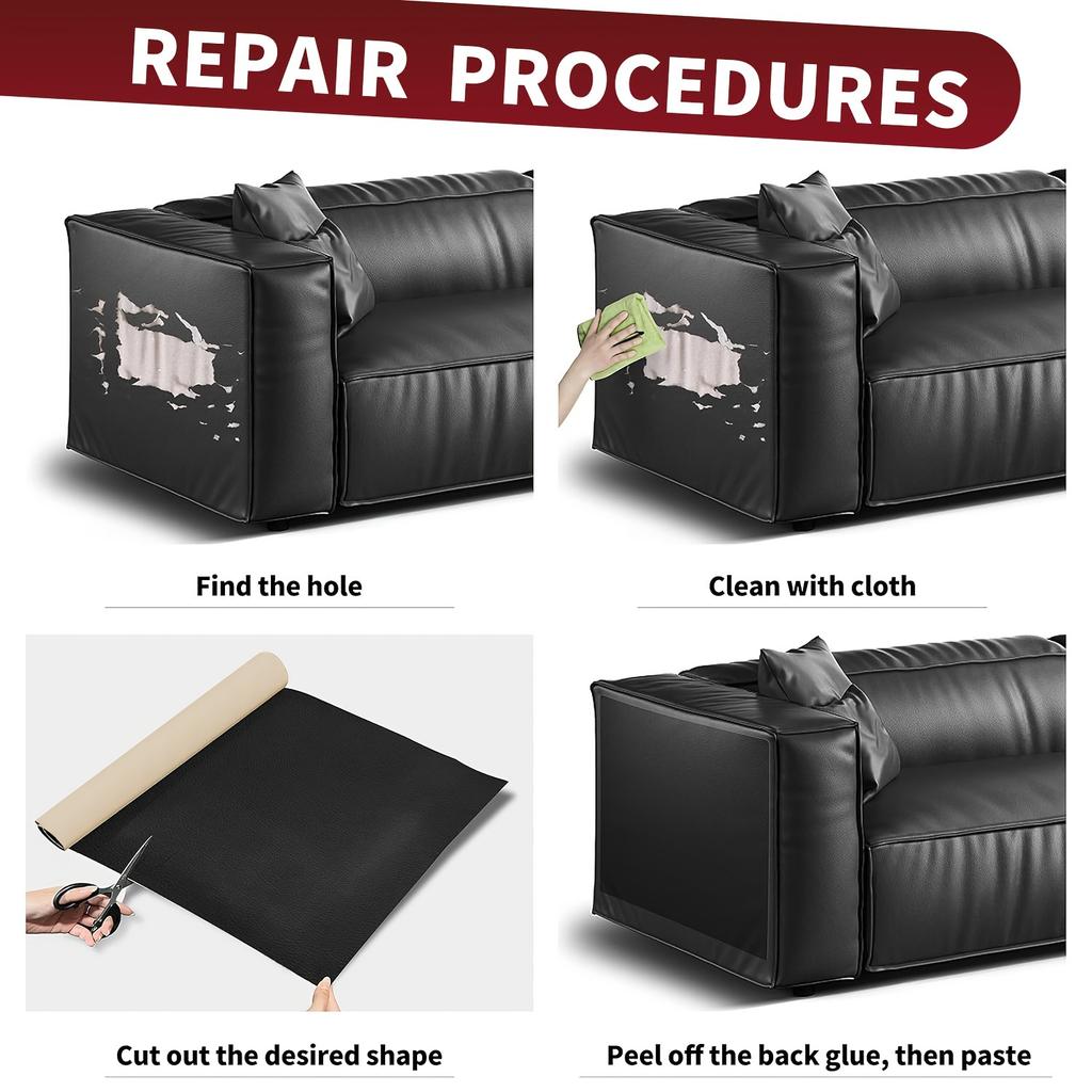 1pc Self-adhesive Leather, 50.01*138.0cm, Large-sized Sofa Repair Patch, Leather Repair Car Seat Refurbished Leather Headboard Soft Bag