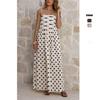 European and American Summer Models Polka Dot Printing Pleated Craftsmanship Sweet Suspender Medium and Long Dress 65