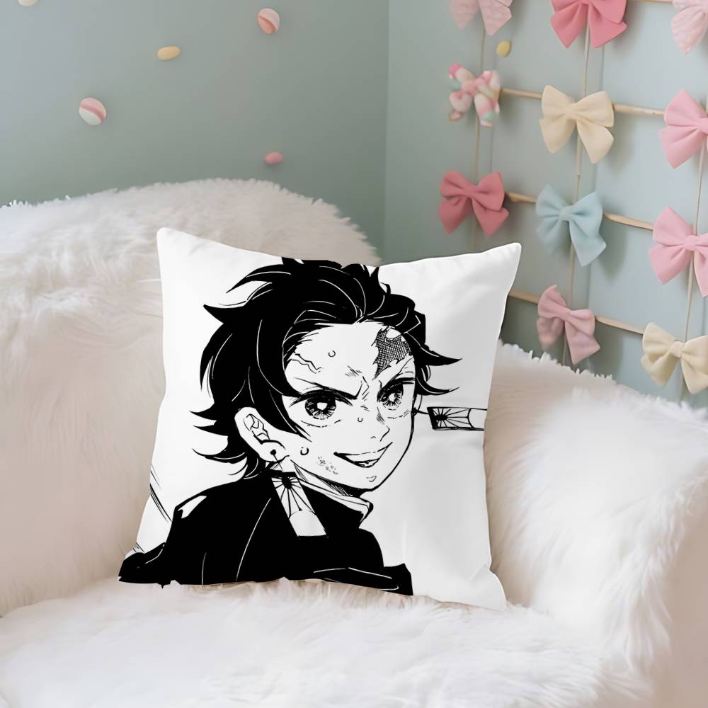 Amine K-Kimetsu No Yaibas Case Plush Fabric Soft Pillowcase Double Sided Print Cushion Cover Household Gifts