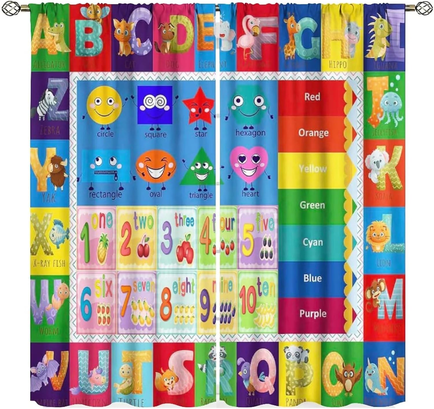 Kids Dinosaur Curta For Boys Cute Cartoon Dino Toddler Room Decor Nursery Colorful Safari Funny Animal Printed Bedroom Living 53x116CM-2PC