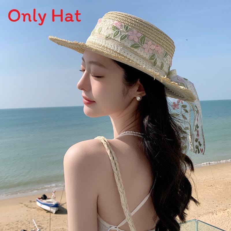 Summer Straw Hat For Women With Wide Brim Sunshade And Adjustable Fit For Beach Vacation